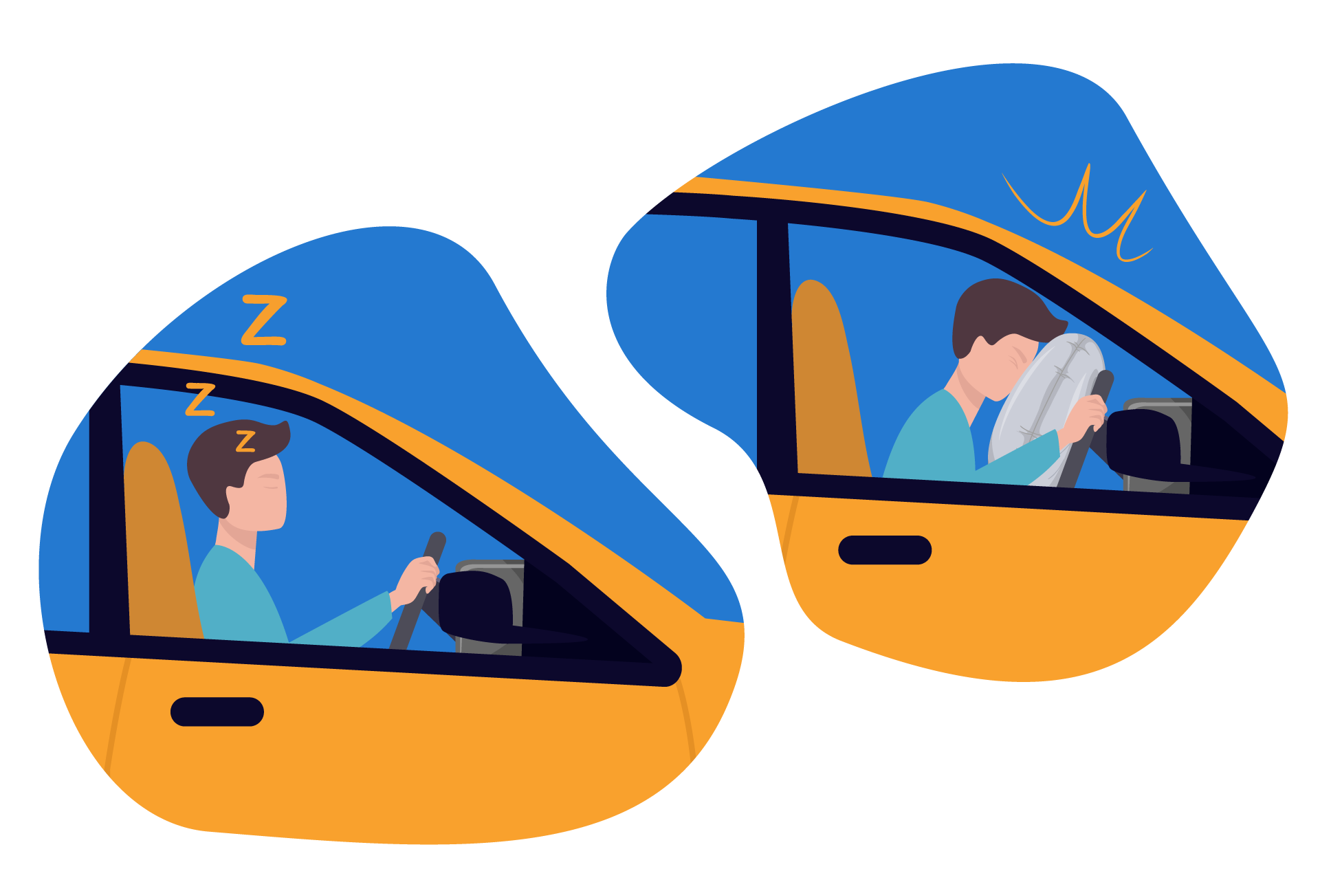 Sekundenschlaf Mann im Auto